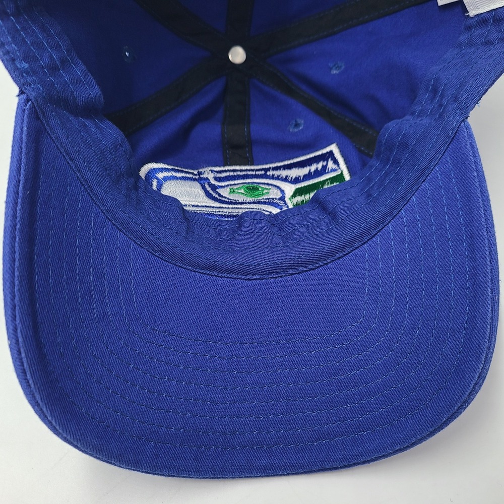 Seattle Seahawks Hat Strapback NFL Team Apparel Blue NFL Vintage Retro Logo Men - Picture 12 of 13